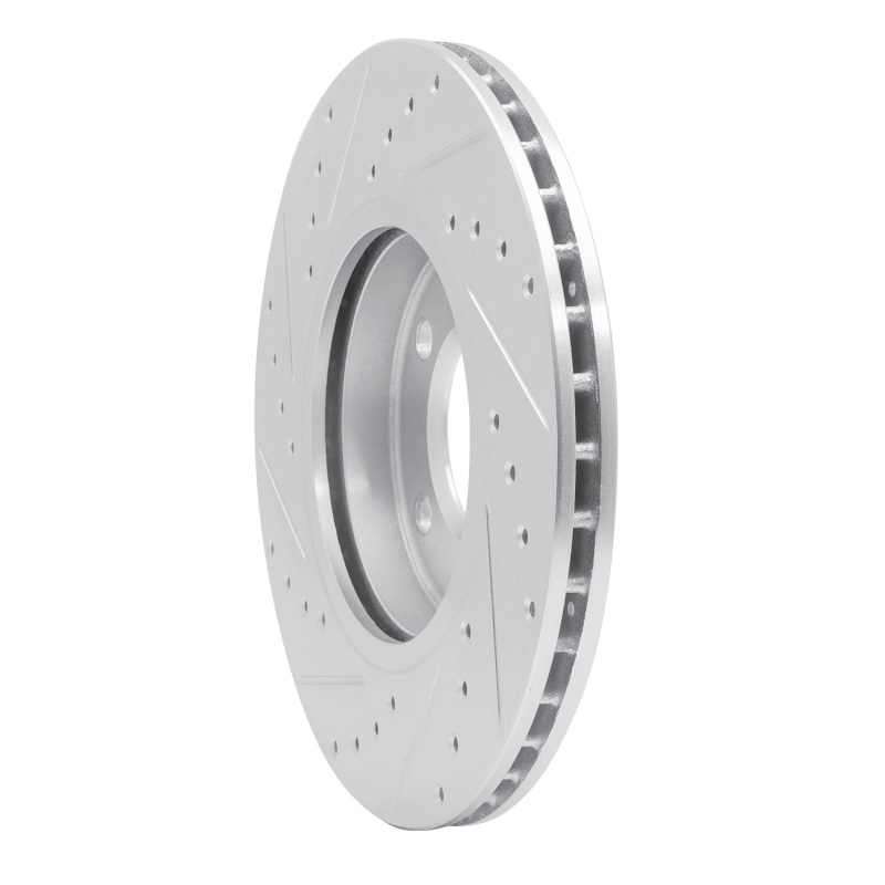 Mini Cooper Paceman Brake Rotor (1) - Front Right - R1 Concepts - Drilled & Slotted - Silver - `11-`16